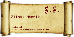 Zilahi Henrik névjegykártya